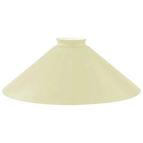 Schusterschirm Beige Ø 250mm - Handgefertigtes Lampenglas für E27 Fassung - Lampen Kategorie: Schusterschirm, handgefertigtes Opalglas mit Kragenrand, ideal als dekoratives Ersatzglas für diverse Leuchten.