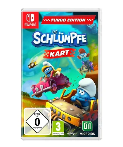Die Schlümpfe Kart Turbo Edition - Switch [EU Version] - Rasantes Kart-Rennspiel für Nintendo Switch mit 12 Strecken und 12 Schlümpfen. Spiele lokal mit bis zu 4 Spielern und nutze Spezialkräfte für den Sieg!