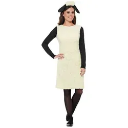 Generique - Kostüm Shaun das Schaf Damen - Kostüm für Erwachsene, ideales Outfit für Fasching oder Karneval, bequem und auffällig in Weiß.