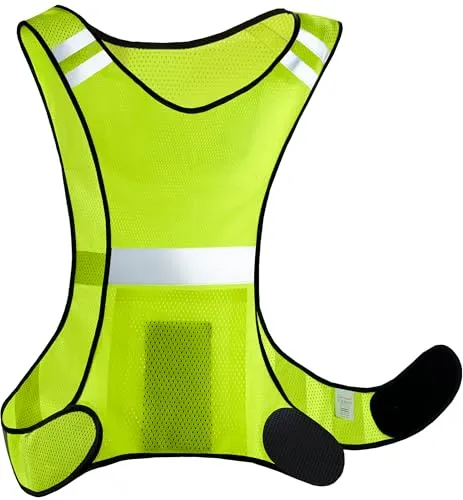 Prowiste Reflektierende Fahrradweste - Sicherheit für Nachtaktivitäten - Running-Reflektoren: Maximale Sichtbarkeit durch vollreflektierende Weste, ultraleicht mit 75g und verstellbar von XL bis XXL für optimale Bewegungsfreiheit.