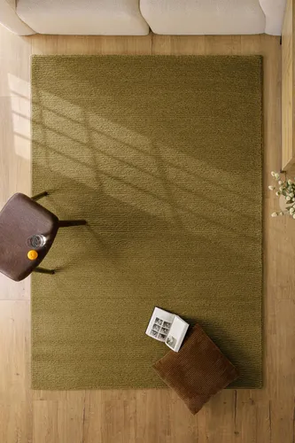 Teppich WECON HOME "Castello ONE", blass grün, 140x200 cm - Entdecke den Teppich Castello ONE: Mit seinem eleganten Hoch-Tief-Muster und der blass grünen Farbe bringt er Stil und Struktur in dein Zuhause. Ideal für jeden Raum – pflegeleicht und robust.