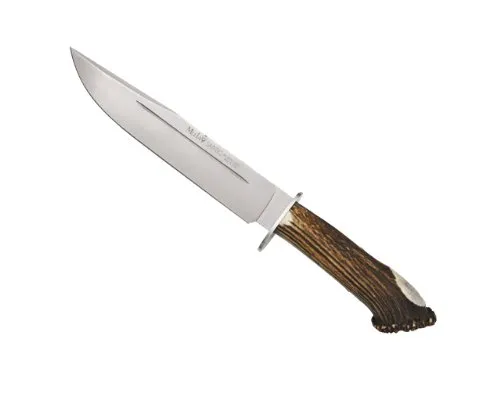 Muela Sarrio Hirschhorn Messer – Unisex Erwachsene - Hochwertiges Taschenmesser mit einer Gesamtlänge von 33 cm und Klinge aus Molybdän-Vanadium Stahl, ideal für Outdoor-Abenteuer.