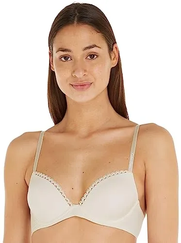 Calvin Klein Customized Lift Push-Up-BH für Damen, Weiß (Ivory), 30Dd - Klassische BHs für Damen, ikonisches Design mit Picot-Spitzenborte, optimaler Halt durch verstellbare Träger und Bügel, ideal für den Alltag.