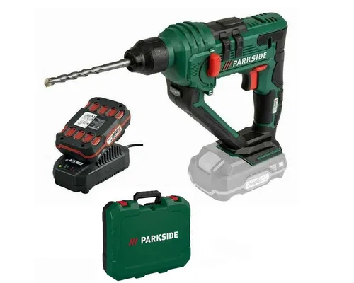 Parkside Akku-Bohrhammer PABH 20-Li X20VTeam - Bohrhammer mit 2.0 Ah Akku und Ladegerät, ideal für kabelloses Arbeiten und vielseitige Anwendungen in Heimwerkerprojekten.
