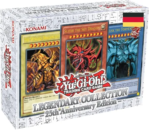TCG Yugioh – Legendary Collection: 25th Anniversary Edition – Deutsch - Feiere 25 Jahre Yugioh mit dieser einzigartigen Sammlung! Enthält Booster-Packungen und legendäre Karten in Ultra Rare. Ideal für Sammler und Fans! Originalverpackung von KNMI.