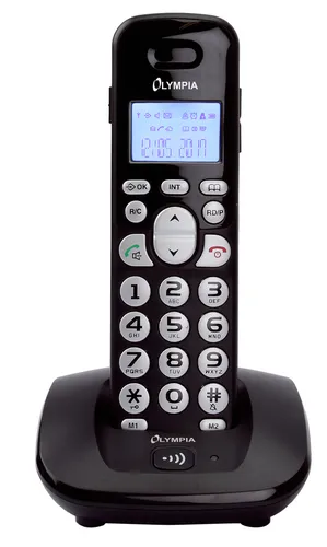 Olympia Komfort Schnurloses ECO-Mode DECT Telefon - Festnetztelefon mit extra großen Tasten, ideal für Senioren. Genießen Sie die Bluetooth-Konnektivität und Freisprecheinrichtung für mehr Komfort.