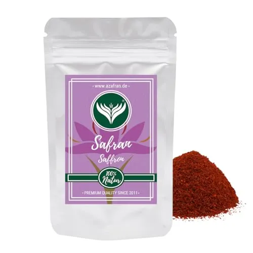 Azafran Safran Pulver, Premium Safranpulver (gemahlen) für Tee, Reis (Risotto), Paella 1g
