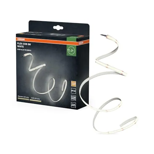 Osram FLEX COB OUTDOOR 5M LED-Streifen – Warmweißes Licht für Außen - Beleuchten Sie Ihren Außenbereich mit diesem 5m langen LED-Streifen in warmweiß. Mit einfacher Montage, homogener Lichtverteilung und langer Lebensdauer bis zu 30.000 Stunden ist er ideal für Gartenwege und Treppen.