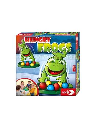 Noris Motorikspiel "Hungry Frogs" - Fördert Geschicklichkeit ab 4 Jahren - Erlebe den Spaß des Spiels „Hungry Frogs"! Drücke den Hebel und lass die Frösche nach bunten Kugeln schnappen. Ideal zur Förderung der Motorik und für spannende Spielmomente mit Freunden.