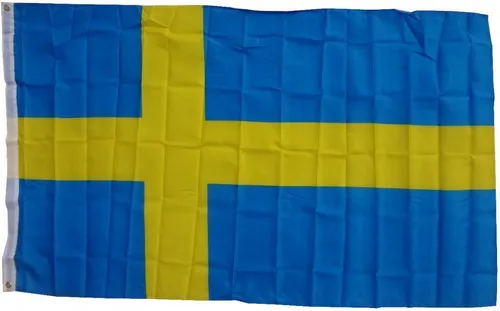 Flagge Schweden 90 x 150 cm mit zwei Metallösen Hissen WM Hiss Fahne Hissflagge