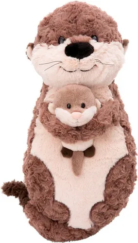 NICI 49169 - Forest Friends Kuschelkissen Otter Oda & Odalina - Spielware: Flauschiges Plüschkissen in Otter-Form, ideal als Dekoration oder Kopfunterlage, aus recyceltem Material für nachhaltigen Spaß.