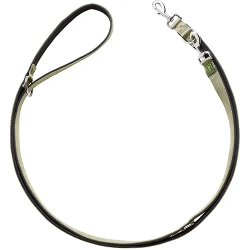HUNTER Verstellbare Führleine NEOPREN - Oliv/Schwarz - Klassische Hundeleinen, strapazierfähiges Nylon mit 3-facher Verstellmöglichkeit und weicher Neoprenpolsterung für maximalen Tragekomfort beim Training und Alltag.