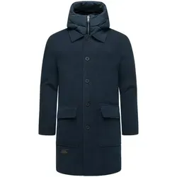 Stone Harbour Trenchcoat Thiagoo XX Kurzmantel in Wollmantel-Optik mit herausnehmbaren Inlay blau XXXL (58)