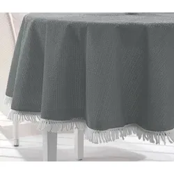 Beautex Tischdecke grau oval 150x210 cm - Hochwertige Tischdecke für Garten, Balkon und Camping, strapazierfähig und rutschfest, ideal für Outdoor-Einsätze.