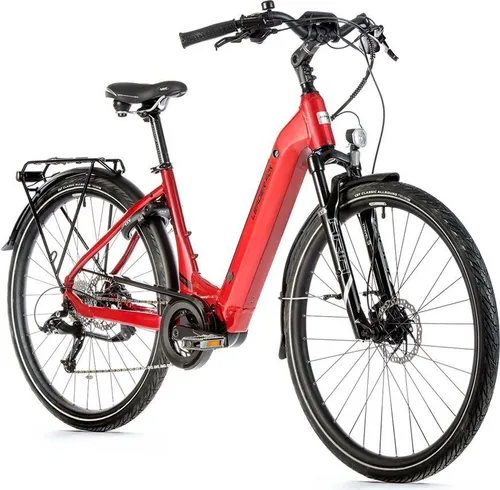 Leaderfox SAGA E-Bike - Rot, Pedelec mit Samsung 504 Wh Akku - E-Bike mit 250W Bafang Mittelmotor und bis zu 100 km Reichweite, ideal für komfortable Stadtfahrten und Ausflüge.