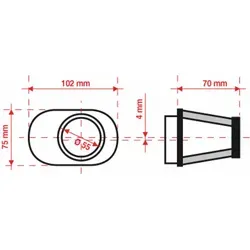 BMC Air Filter Konischer Luftfilter Ø55mm - FBPF55-70L - Motorradzubehör mit Hochleistungs-Luftfilter, der den Luftstrom erhöht und die Filtration dank des 7-Mikron-Netzes verbessert. Hergestellt aus langlebigen Materialien für optimalen Schutz.