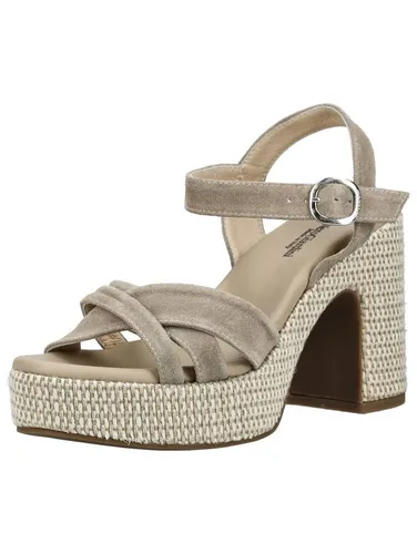 Nero Giardini High-Heel-Sandalette aus Veloursleder in Beige (38 EU) - Elegante Sandalen in Größe 38, ideal für besondere Anlässe. Mit 10 cm Absatzhöhe und hochwertigem Veloursleder bieten sie Stil und Komfort für jeden Schritt.