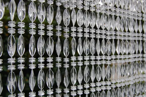 La Tenda Perlenvorhang ELBA 2 Türvorhang transparent, Hakenaufhängung, transparent, 100 x 230 cm, Polypropylen - Länge und Breite individuell kürzbar