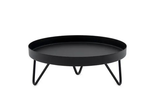 Spetebo Blumenhocker Metall schwarz rund - Ø 22 cm - Stilvoller Blumenhocker aus Metall im modernen Industrial Design. Mit stabilen Füßen und einer Höhe von 8 cm ist er ideal für die Präsentation von Pflanzen oder Dekorationen. Maße: Ø 22 cm.