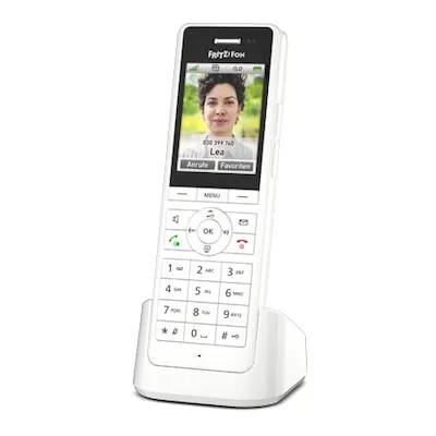 AVM FRITZ!Fon X6 White - DECT-Komforttelefon mit Farbdisplay, HD-Telefonie und Smart Home Funktionen für bis zu 16 Stunden Gesprächszeit