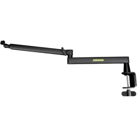 Shure by Gator Premium Low-Profile Mikrofonständer für Schreibtisch - Mikrofonständer für Podcast und Streaming, voll verstellbar und mit flachem Design für ungehinderte Sicht. Ideal für Home Office und professionelle Anwendungen.