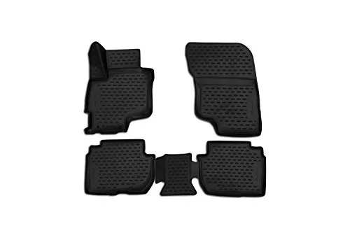 Element 3D Passgenaue Premium Antirutsch Gummimatten Fußmatten Mitsubishi Outlander PHEV 2014-2019, Schwarz