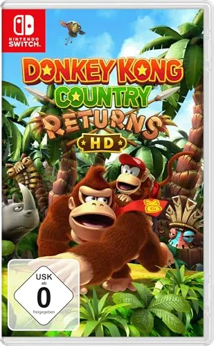 Donkey Kong Country Returns HD - Switch [EU Version] - 2D-Platformer für Nintendo Switch, erlebe Donkey Kongs Abenteuer in HD mit 80 Leveln und lokalem Koop-Modus für gemeinsamen Spielspaß!