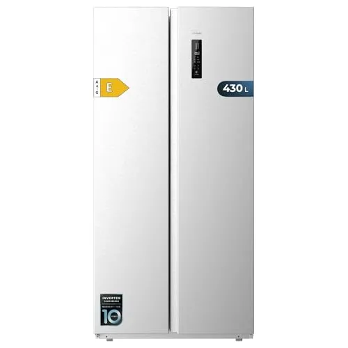 Cecotec Frigorífico Americano Bolero CoolMarket SBS 430 - Tiefkühler mit 430 L und Multi Air Flow für optimale Temperaturverteilung. Total No Frost verhindert Eisbildung und verlängert die Haltbarkeit Ihrer Lebensmittel. Inverter Motor für Energieeinsparung und Kosteneffizienz.