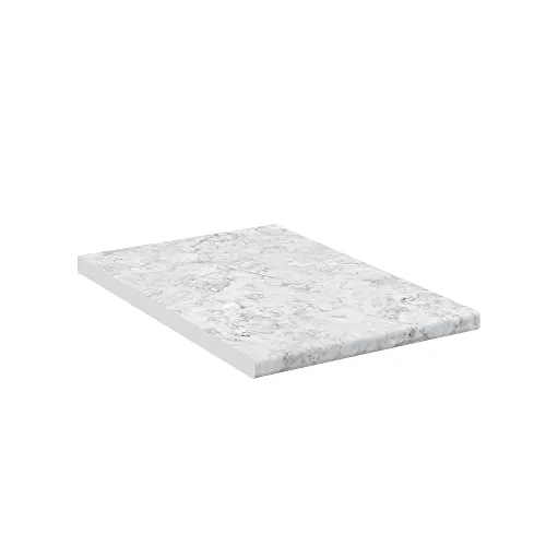 Vicco Küchenarbeitsplatte R-Line Marmor Weiß 40 cm - Küchenzubehör mit modernem Design, universell passend für verschiedene Küchenschränke und inklusive aller benötigten Befestigungselemente.