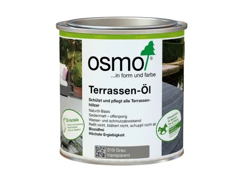Osmo Terrassen-Öl 019 Grau, 0,75l - Holzöle für langlebigen Schutz, ideal für Terrassen und Gartenmöbel, wetterbeständig und farbintensiv.