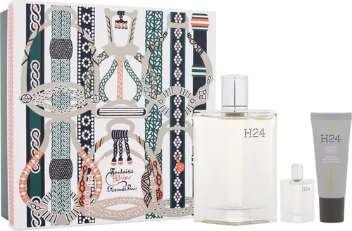 H24 LOT 3 Stück - Hermes H24 Eau de Toilette Set - Herrendüfte - Elegantes Duft-Set mit 100 ml Eau de Toilette, 20 ml Gesichtscreme und 5 ml Reisegröße für stilbewusste Männer, die Frische und Eleganz schätzen.