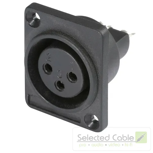 HICON XLR 3-pol Einbaubuchse male Kunststoff TYPE D kompatibel | HI-X3DF-P