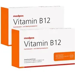 medpex Vitamin B12 Duo - Mit 150 μg Vitamin B12 pro Portion, 2X100 St