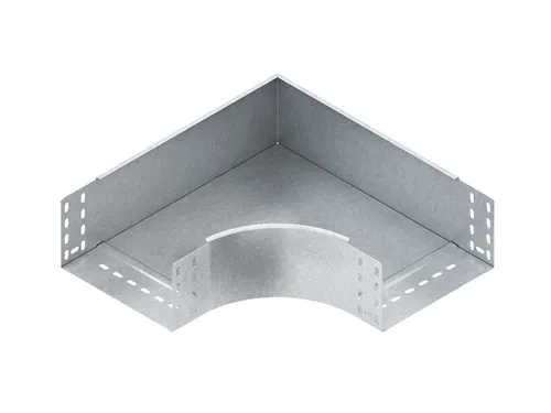 Niedax RES 110.300 F Bogen - Steckdosen- & Schalterteile, feuerverzinkter Stahlbogen für horizontale Richtungsänderung, ideal für langlebige Installationen in anspruchsvollen Umgebungen.