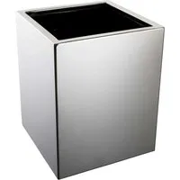 VIVANNO Blumentopf Edelstahl ACENTO CUBICO Würfel - Silber Poliert - Eleganter Blumentopf aus 1 mm starkem Edelstahl mit polierter Oberfläche, ideal für stilvolle Innenräume und geschützte Außenbereiche. Maße: 20x16x16 cm.