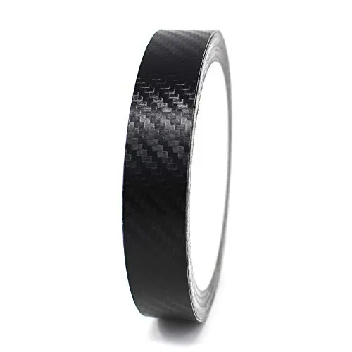 Finest Folia 10 Meter (0,89€/Meter) Zierstreifen Auto Motorrad Boot Modellbau Farbauswahl Dekorstreifen Seitenstreifen Klebestreifen (Carbon Schwarz, 15mm Breite)