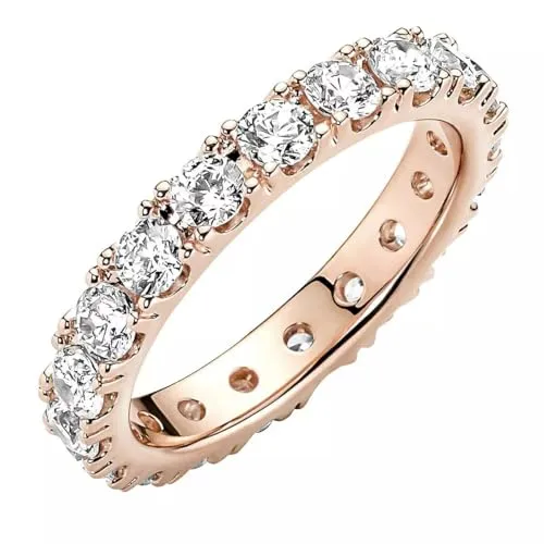 PANDORA ROSE Timeless Ring "funkelnde Reihe" 14k rosévergoldet, Zirkonia 180050C01 52