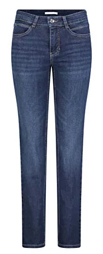 MAC Damen Slim Jeans Angela - Blau (New D845), 36W / 32L - Jeans für Damen mit schmalem Bein, außergewöhnlich elastisch und formstabil für optimalen Tragekomfort und ein ‚Zweite-Haut-Gefühl‘.
