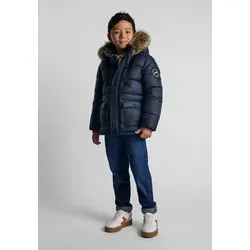 MINOTI Winterjacke mit Fleece-Futter und Kapuze (2y-14y) blau 146-152cm - Stylische Winterjacke für Kinder mit warmem Fleece-Futter und Kapuze mit Kunstfellbesatz. Ideal für kalte Tage, pflegeleicht und bequem im Alltag.