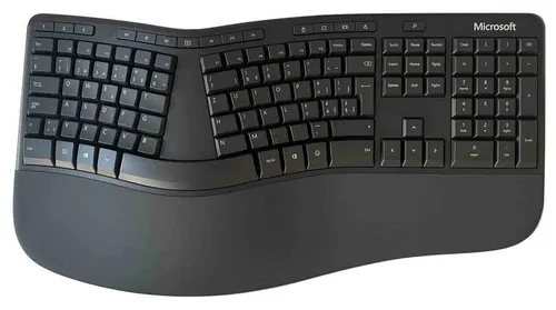 Microsoft Ergonomic Tastatur mit Handballenauflage - Ergonomische QWERTZ-Tastatur mit Handballenauflage für komfortables Tippen und reduzierte Belastung, ideal für lange Arbeitsstunden.
