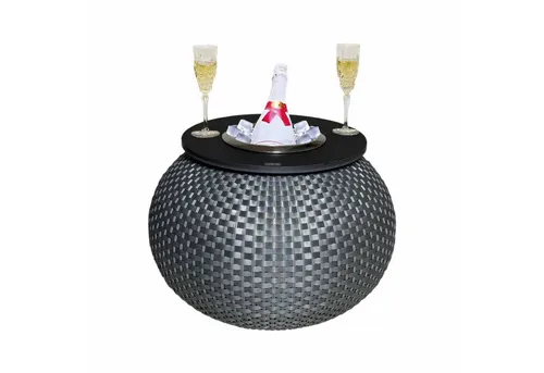 COOTAB Cooler Table Milano - Beistelltisch mit Kühler - Ablagetisch mit integriertem Edelstahl-Kühler, wetterfest und hitzebeständig. Ideal für Gartenpartys, bietet Platz für Flaschen und schützt Ihre Wertsachen.