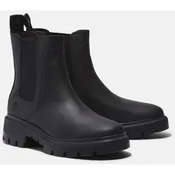 Timberland Womens Mid Chelsea Boot jet black 7 Wide Fit - Wanderschuhe mit nachhaltigem Design, hergestellt aus hochwertigem Leder und 50% recyceltem Material, bieten Komfort und Stil für den Alltag.