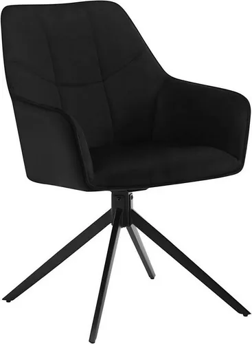 WOLTU 1 × Drehbarer Esszimmerstuhl aus Samt, Schwarz - Esszimmerstuhl mit 360° Drehfunktion, ergonomischer Polsterung und stabilen Metallbeinen für hohen Komfort und vielseitige Einsatzmöglichkeiten.