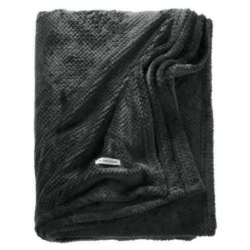 Tom Tailor Plaid Decke - Kuschelig weich und pflegeleicht in Anthrazit 140x190cm - Bettdecken: Hochwertige Plaid Decke aus 100% Polyester, pflegeleicht und maschinenwaschbar bis 30°C, ideal für gemütliche Abende.