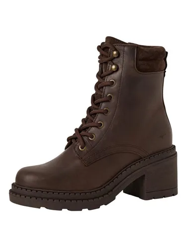 Tamaris Damen Stiefel Leder braun 41 - Wanderschuhe mit elegantem Design und robustem Charakter. Praktischer Reißverschluss und Schnürung für individuelle Anpassung. Stabiler 70 mm Blockabsatz und TOUCH-Funktion für den ultimativen Komfort.
