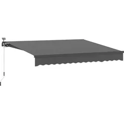 Outsunny Klemmmarkise mit Handkurbel und Solar-Lichte - Markise mit integriertem Solarlicht für abends, UV 50+ Schutz und einfache Installation. Ideal für Balkon und Terrasse, robust und langlebig.