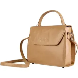 Handtasche Anette beige echt Leder - Gürteltasche aus hochwertigem Rindsleder mit weichem Schafleder-Innenfutter; stilvolles Design und praktische Fächer für Ordnung.