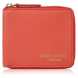 Kleines Lederportemonnaie KV-04-OR von Paolo Peruzzi – Orange mit RFID-Schutz - Elegantes Damenportemonnaie KV-04-OR aus hochwertigem Naturleder. Kompakt, praktisch und mit RFID-Schutz ausgestattet, bietet es Platz für Scheine, Münzen und Karten – ideal für jede Handtasche.