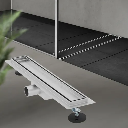 LuxeBath Duschrinne 50 cm 2in1 - Edelstahl, befliesbar & extra flach - Duschkabinen & -wände - Hochwertige Edelstahl-Duschrinne mit 2-in-1 Ablaufrost-Design für barrierefreie Badezimmergestaltung und einfache Installation.