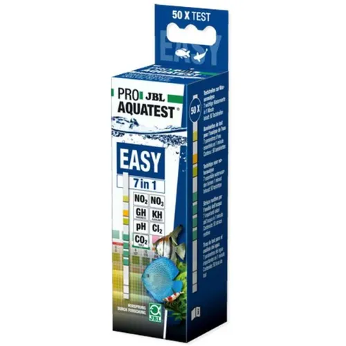 JBL ProAquaTest Easy 7 in 1 - Wassertests & -aufbereitung: Teststreifen für 7 Wasserwerte in nur 1 Minute, ideal für Aquarien und Teiche, einfache Anwendung mit Farbskala zur schnellen Auswertung.